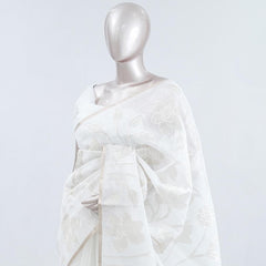 Floral embroidered glass organza saree SAN5559 A