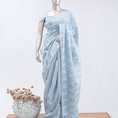White Applique embroidery kota saree  9