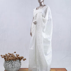 White embroidered raw cotton SAN5550