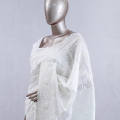 White embroidered raw cotton SAN5550