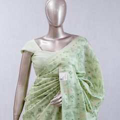 Mint green bloom art silk saree  SAN5566