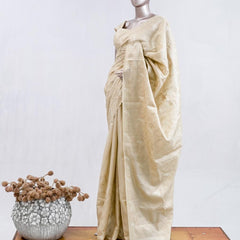 Elegant Beige Art Silk Embroidered Saree SAN5566