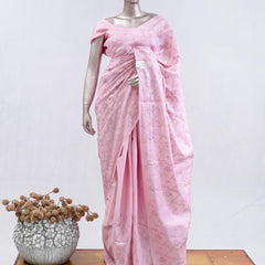 Stripe embroidered raw cotton saree   SAN5566