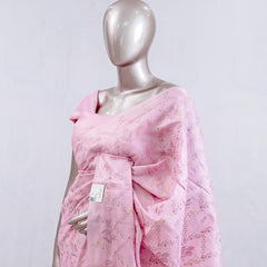 Stripe embroidered raw cotton saree   SAN5566