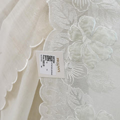 Ivory white blossom organza saree  SAN5474