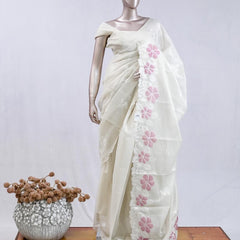 Blush Pink blossom organza SAN5474