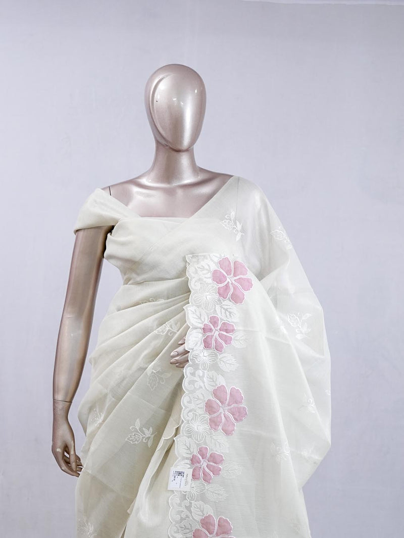 Blush Pink blossom organza SAN5474
