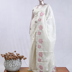 Blush Pink blossom organza SAN5474