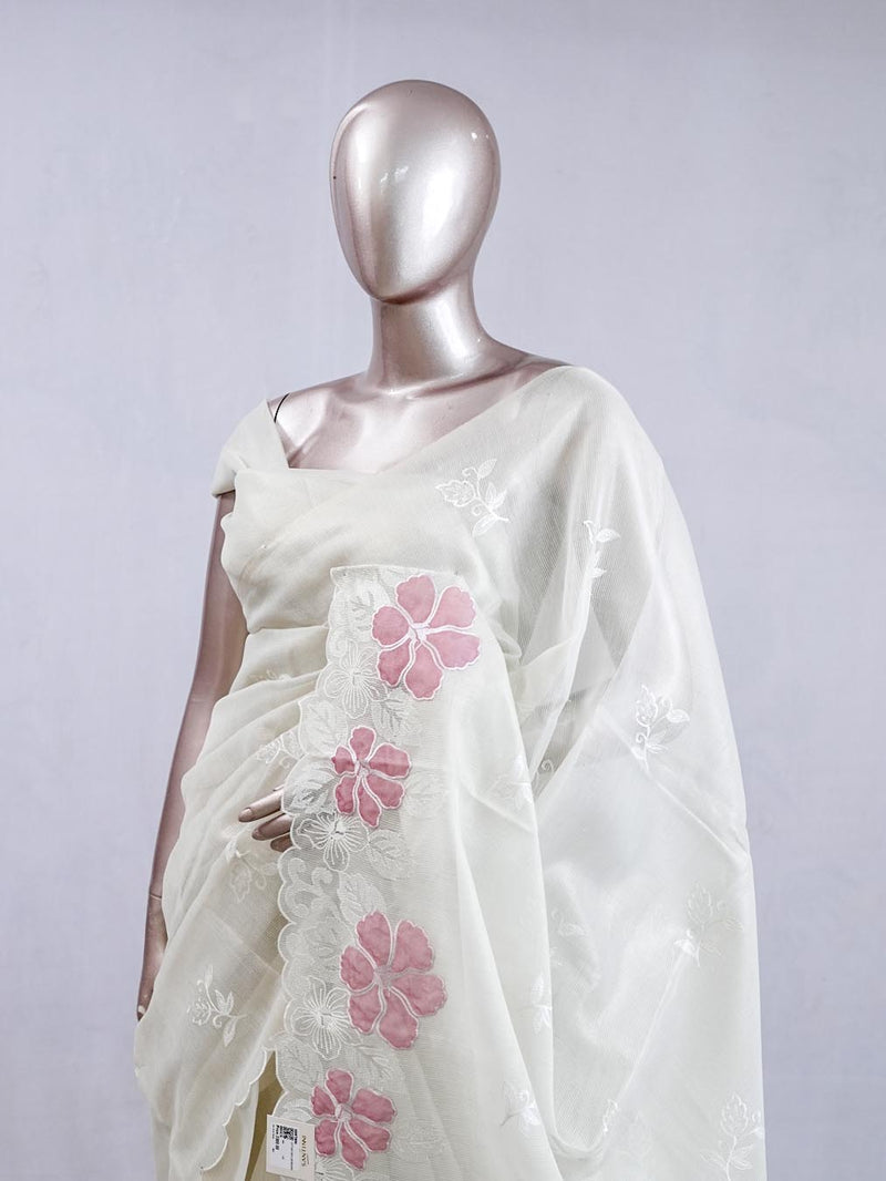 Blush Pink blossom organza SAN5474