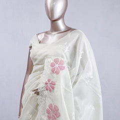 Blush Pink blossom organza SAN5474