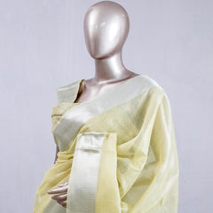 ⁠Pastel Lemon Yellow tissue cotton linen  SAN5485