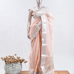 ⁠Pastel Peach tissue cotton linen SAN5485