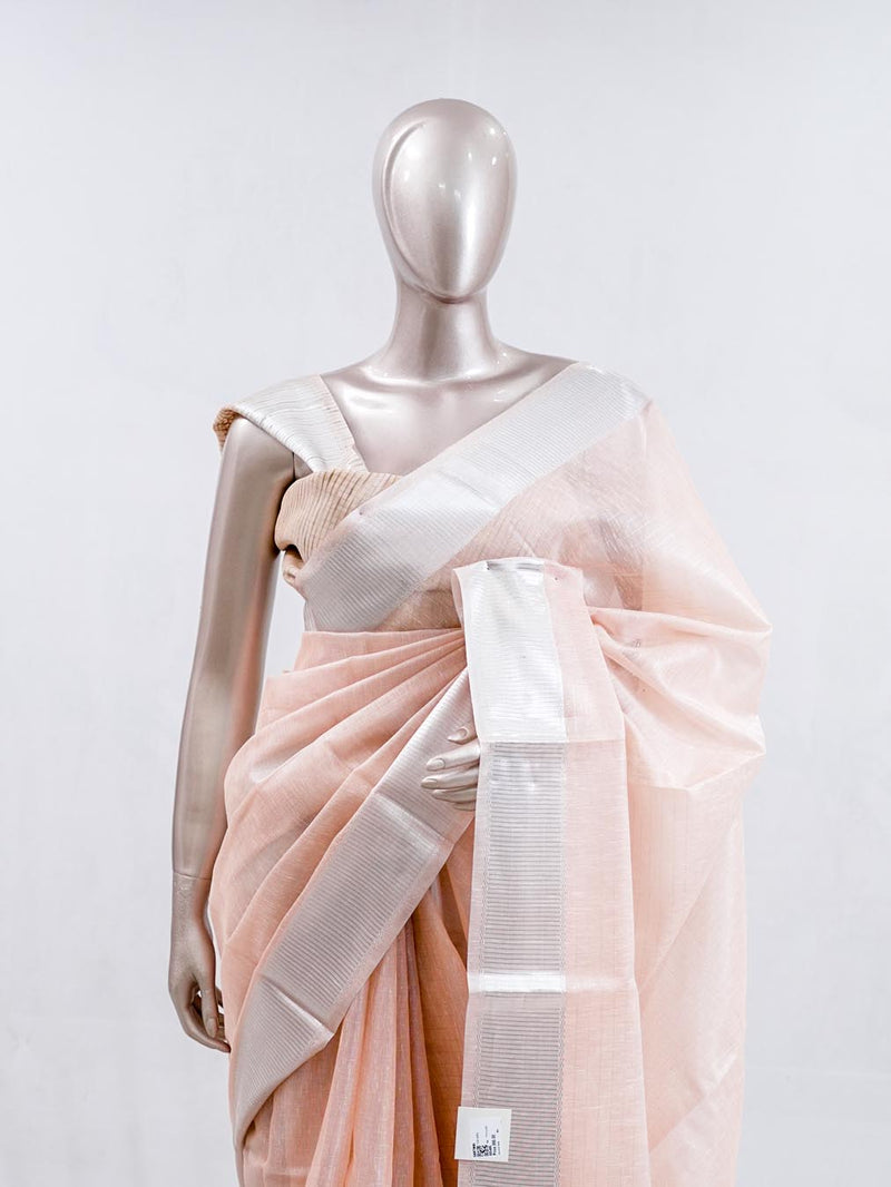⁠Pastel Peach tissue cotton linen SAN5485