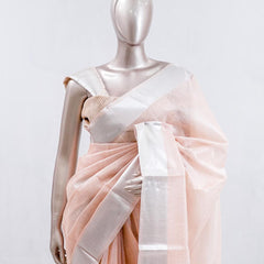 ⁠Pastel Peach tissue cotton linen SAN5485
