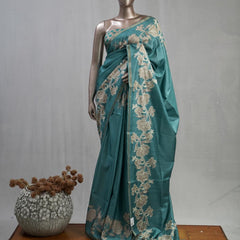 Hand Worked Tusser Silk Saree A SAN5331