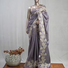Hand Worked Tusser Silk Saree  C 1 SAN5331