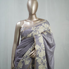 Hand Worked Tusser Silk Saree  C 1 SAN5331