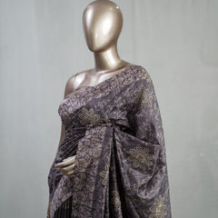 Hand Worked Tusser Silk Saree  SAN5330