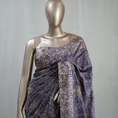 Hand Worked Tusser Silk Saree D SAN5330