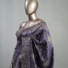Hand Worked Tusser Silk Saree D SAN5330