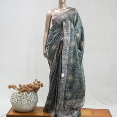 Hand Worked Tusser Silk Saree  F SAN5330