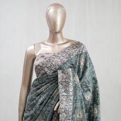 Hand Worked Tusser Silk Saree  F SAN5330