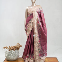 Printed Tusser Silk Saree  SAN5327