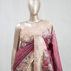 Printed Tusser Silk Saree  SAN5327