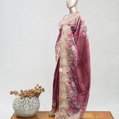 Printed Tusser Silk Saree  SAN5327