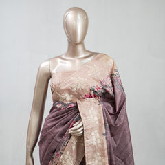 Printed Tusser Silk Saree A  SAN5327