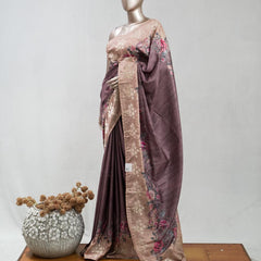 Printed Tusser Silk Saree A  SAN5327