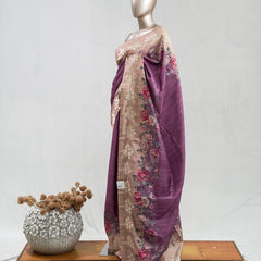 Printed Tusser Silk Saree B  SAN5327
