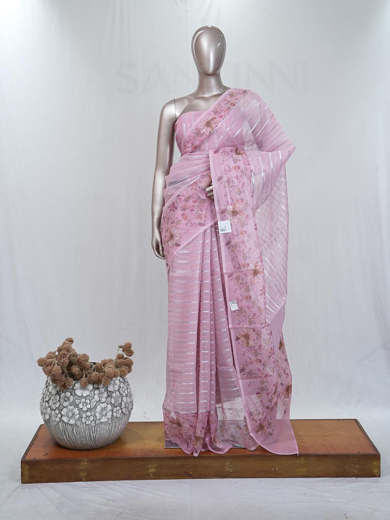 Glass Organza Saree A  SAN5323