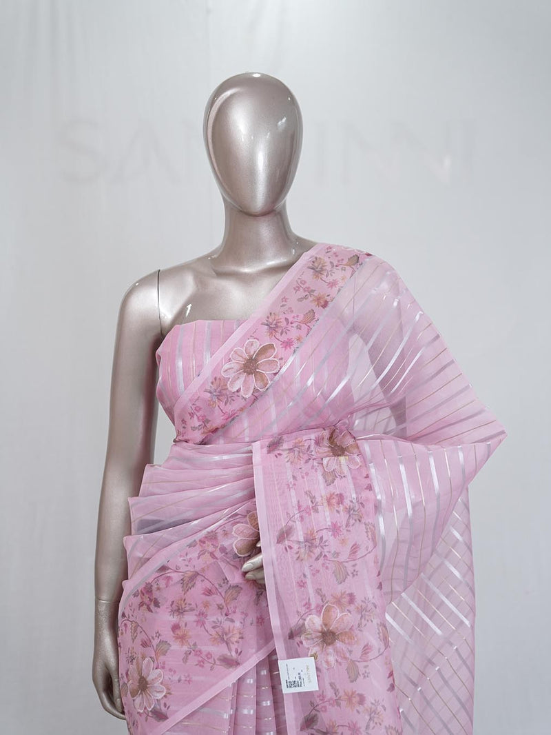 Glass Organza Saree A  SAN5323