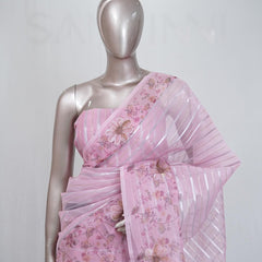 Glass Organza Saree A  SAN5323