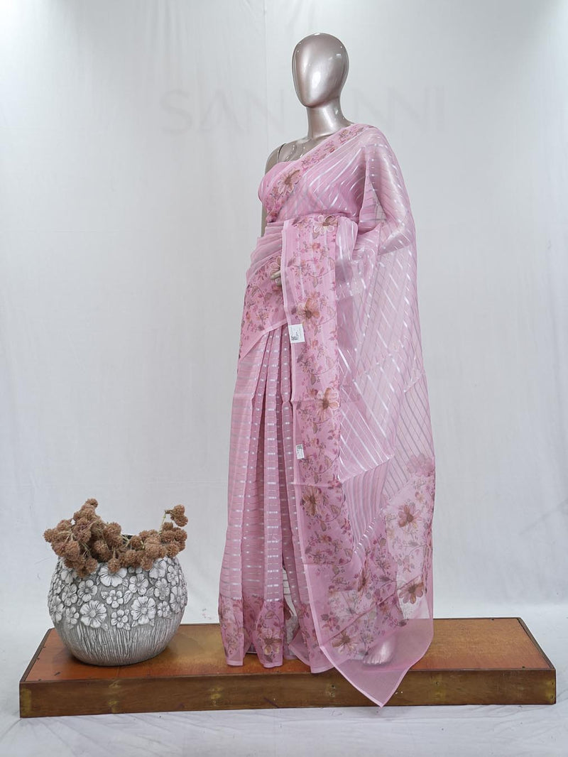 Glass Organza Saree A  SAN5323