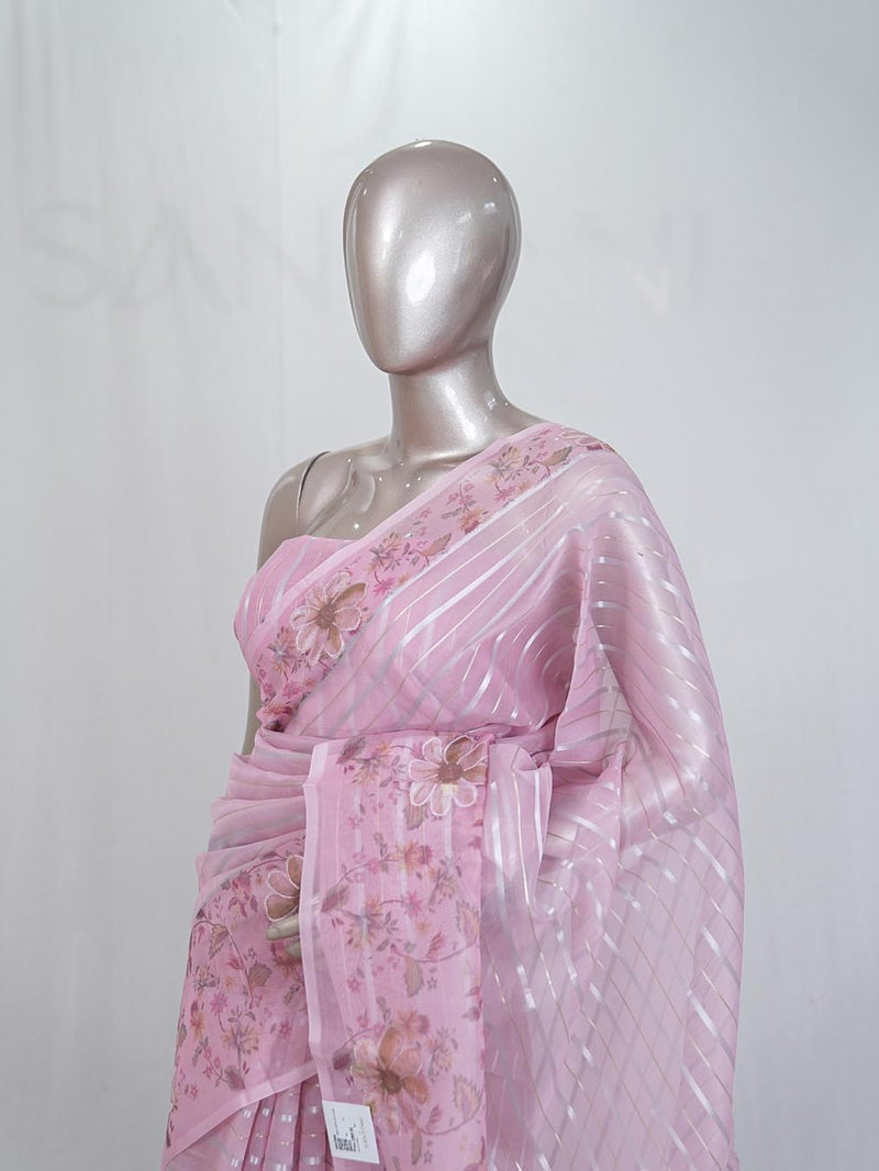 Glass Organza Saree A  SAN5323