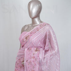 Glass Organza Saree A  SAN5323