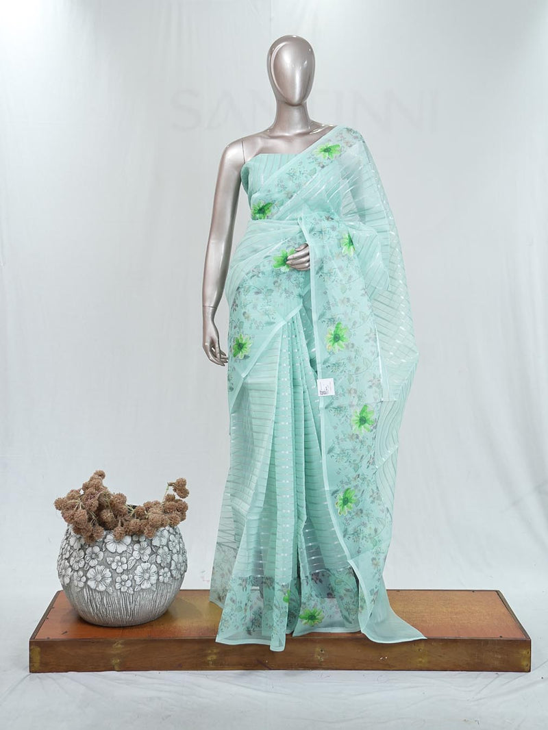 Glass Organza Saree  D SAN5323