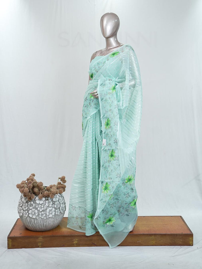 Glass Organza Saree  D SAN5323