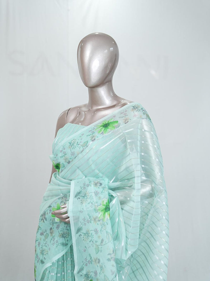 Glass Organza Saree  D SAN5323