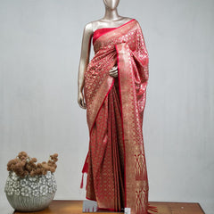 Semi Katan Banarasi Saree  B SAN3872