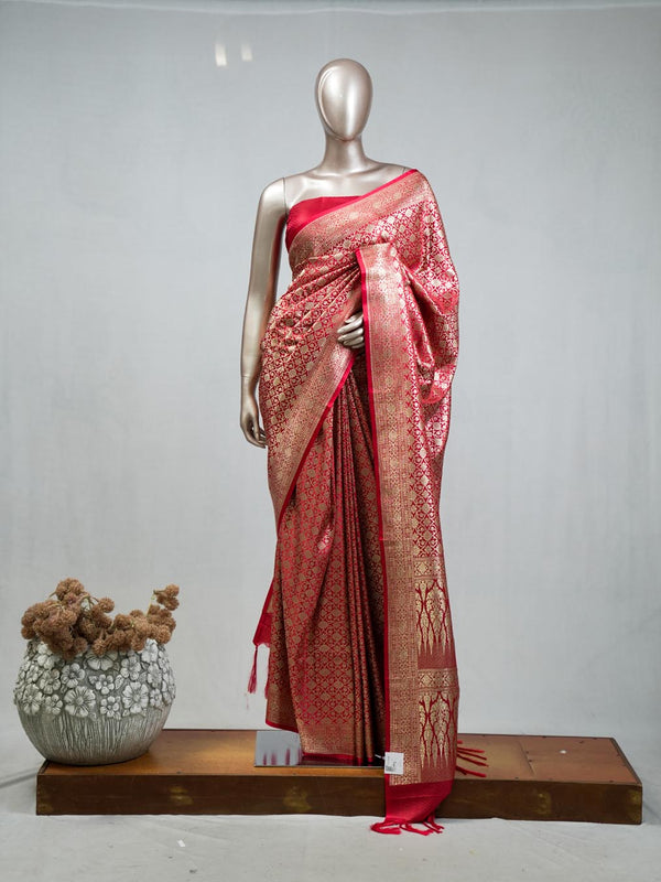 Semi Katan Banarasi Saree  B SAN3872