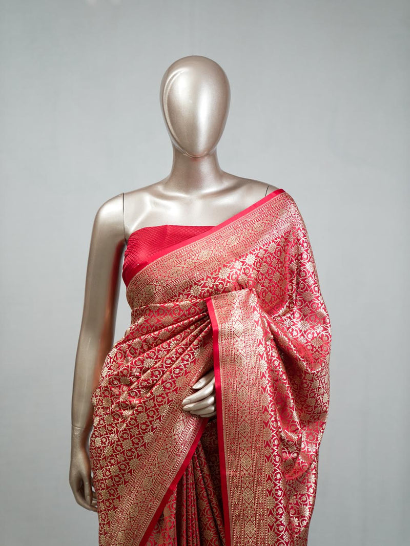 Semi Katan Banarasi Saree  B SAN3872