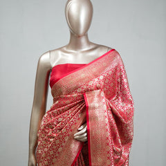 Semi Katan Banarasi Saree  B SAN3872