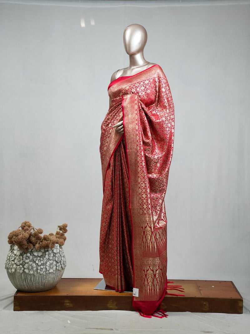 Semi Katan Banarasi Saree  B SAN3872