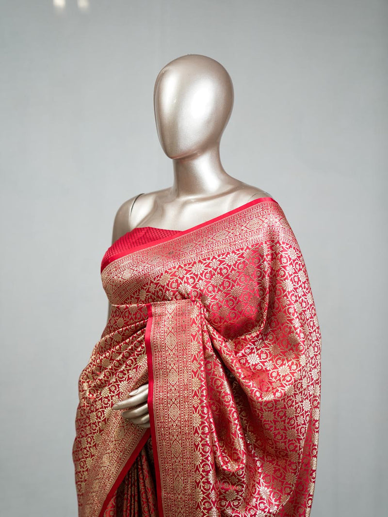 Semi Katan Banarasi Saree  B SAN3872