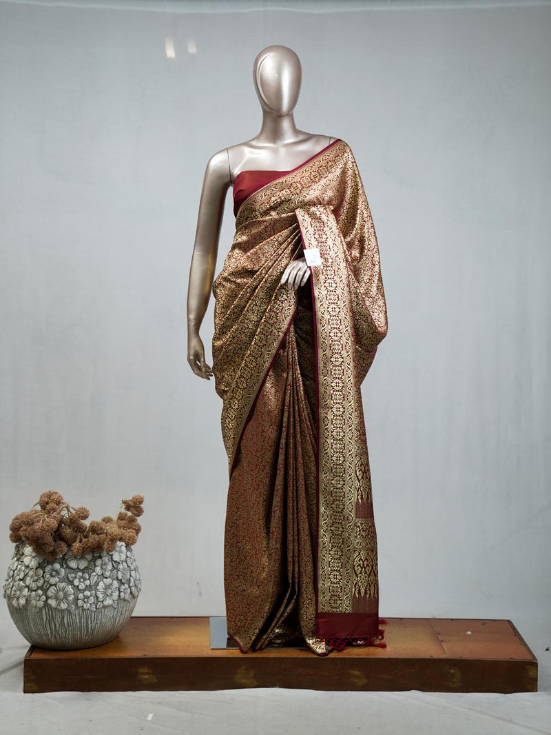 Semi Katan Banarasi Saree E SAN3418