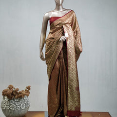 Semi Katan Banarasi Saree E SAN3418