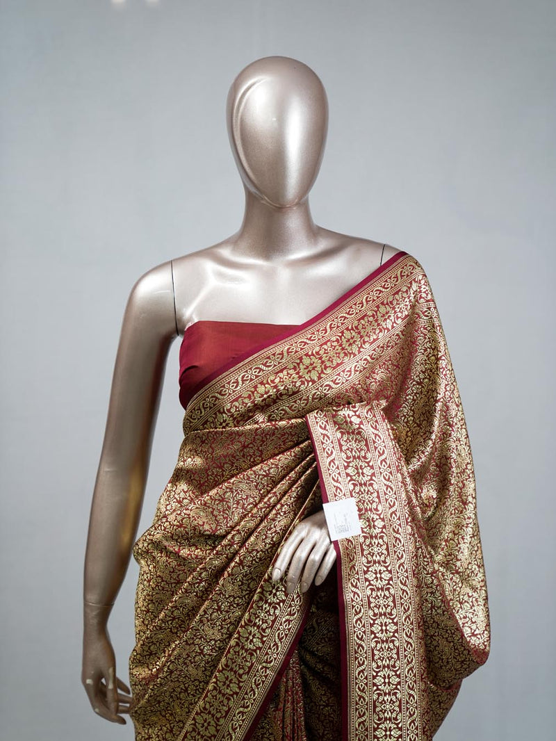 Semi Katan Banarasi Saree E SAN3418